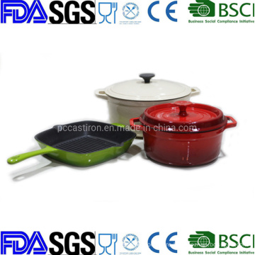 Enamel Cast Iron Cookware Set in 3PCS for European Country